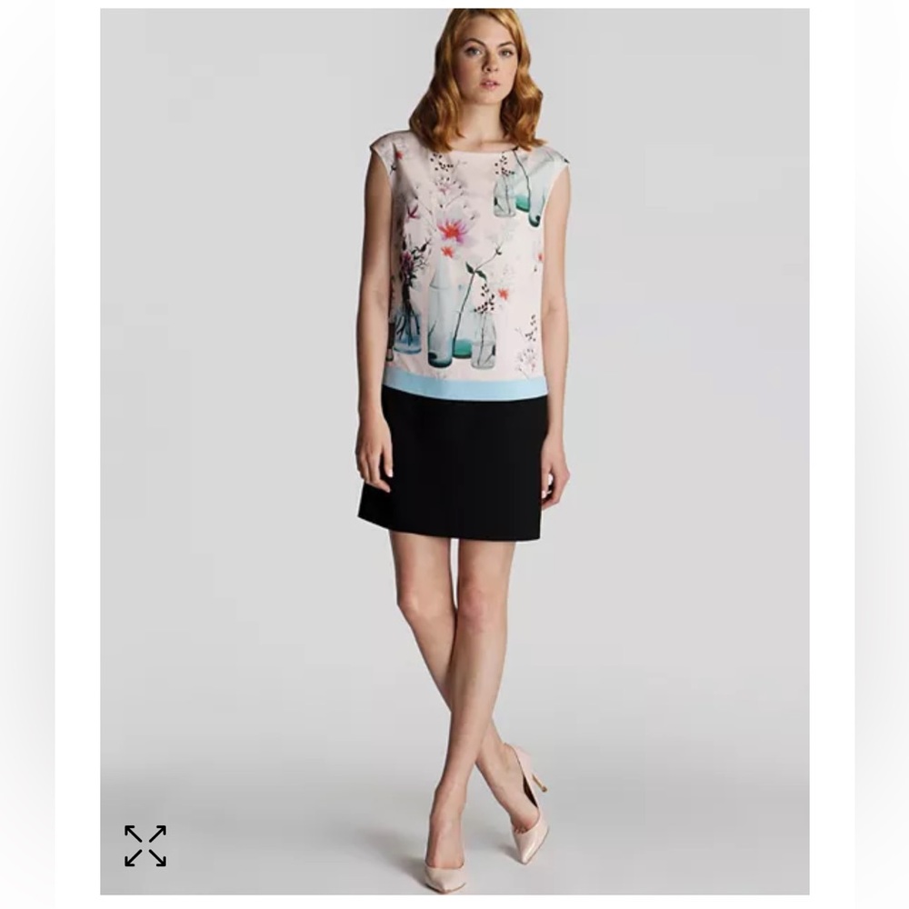 Ted Baker “Nama” watercolour bottle print dress